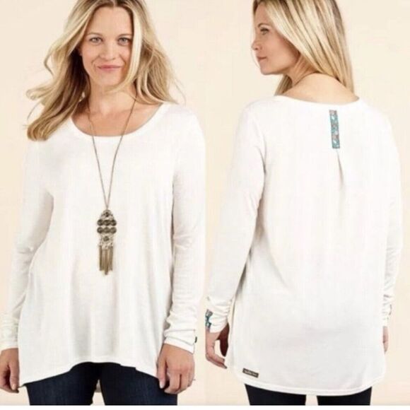 Matilda Jane Narrator Tunic Ivory Cream Floral Embellished Size Small - Picture 1 of 12